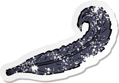 Bir insan tarafından çizilmiş karikatür tüyünün gerilmiş yapıştırması.