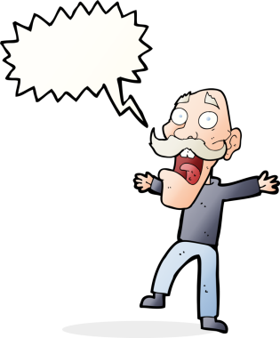 Bir insan tarafından çizilen konuşma baloncuğuyla yaşlı bir adamı şok etti.