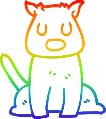 gökkuşağı gradyan çizgi çizimi bir insan tarafından çizilmiş sakin bir köpek