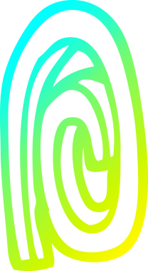 Bir insan tarafından çizilmiş bir karikatür kağıdının soğuk gradyan çizimi