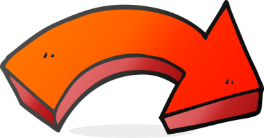 Bir insan tarafından çizilmiş serbest çizgi film işaretli ok