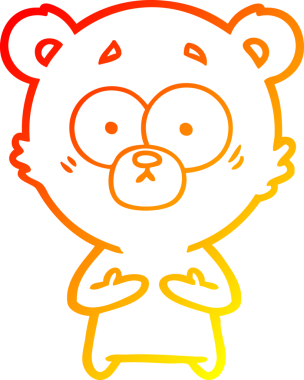 Bir insan tarafından çizilmiş bir ayı çizgi filminin sıcak gradyan çizimi