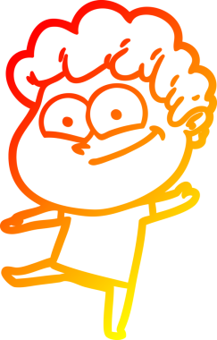 Bir insan tarafından çizilmiş mutlu bir adamın çizgi çizimi.