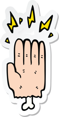 Bir insan tarafından çizilmiş sihirli cadılar bayramı zombi elinin çıkartması.