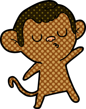 Bir insan tarafından çizilmiş çizgi maymun.