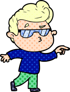 Bir insan tarafından çizilmiş havalı bir çizgi film.