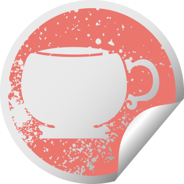 Bir insan tarafından çizilmiş sıkıntılı dairesel soyulmuş tuhaf sembol kupası.