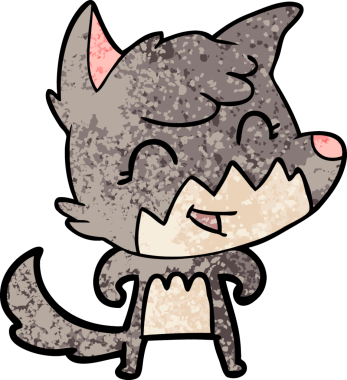 Bir insan tarafından çizilmiş mutlu çizgi film tilkisi.