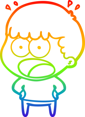 gökkuşağı gradyanı çizimi bir insan tarafından çizilmiş şok bir adam