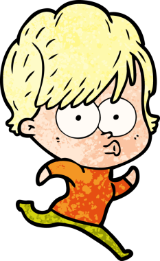 Bir insan tarafından çizilmiş karikatür kadın.