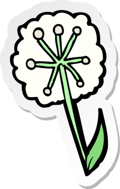 Bir insan tarafından çizilmiş karahindiba etiketi.