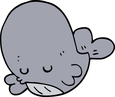 Bir insan tarafından çizilmiş çizgi film balinası