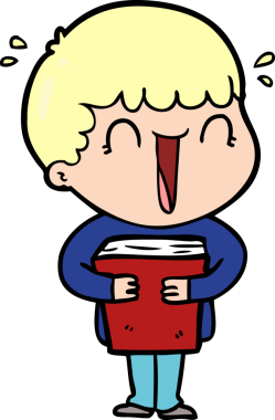 Bir insan tarafından çizilmiş gülen karikatür adamı.