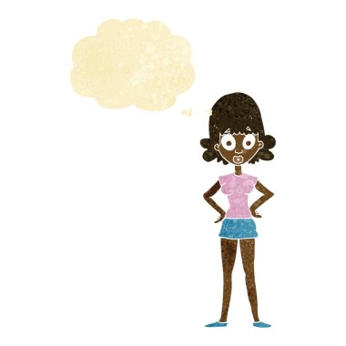 Bir insan tarafından çizilmiş düşünce balonlu bir karikatür.