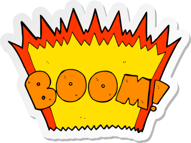 Bir insan tarafından çizilmiş çizgi roman patlamasının çıkartması.