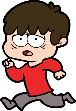 Bir insan tarafından çizilmiş bitkin çocuk çizgi filmi.