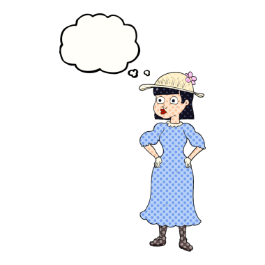 Bir insan tarafından çizilmiş, serbest çizim baloncuk karikatür kadın.