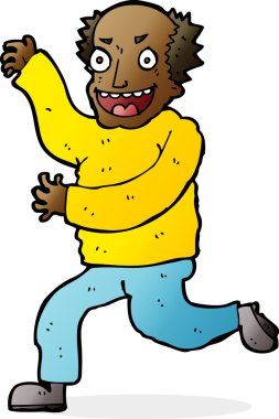 Bir insan tarafından çizilmiş kötü yaşlı adam çizgi filmi.