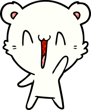 Bir insan tarafından çizilmiş mutlu kutup ayısı karikatürü