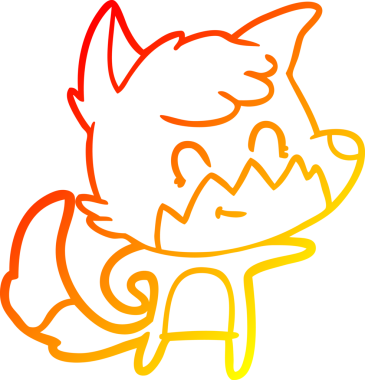 Bir insan tarafından çizilmiş, karikatür, arkadaş canlısı tilki çizimi.