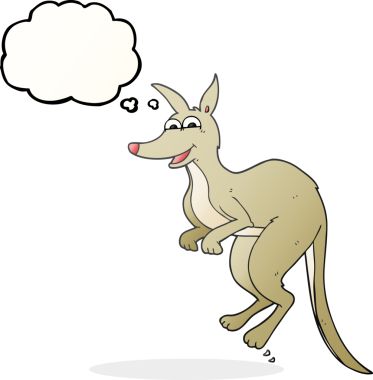 Bir insan tarafından çizilmiş serbest çizim balon karikatür kanguru