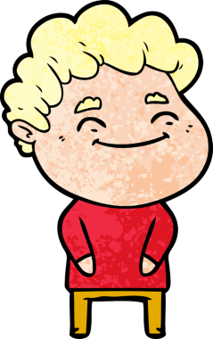 Bir insan tarafından çizilmiş çizgi film dostu bir adam.