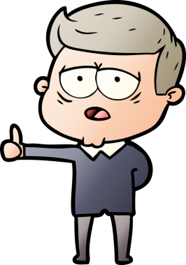 Bir insan tarafından çizilmiş yorgun bir adam.