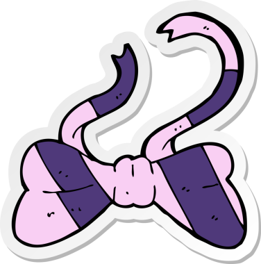 Bir insan tarafından çizilmiş karikatür papyonunun çıkartması.