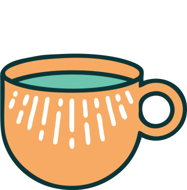 Bir insanın çizdiği kahve fincanının ikonik dövme şekli.