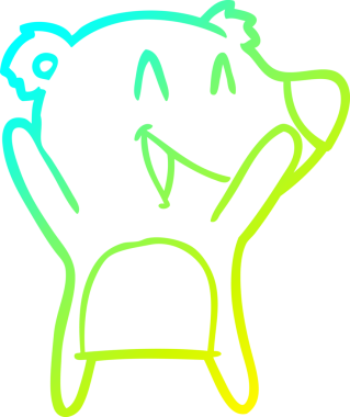 Bir insan tarafından çizilmiş gülen kutup ayısı karikatürü.