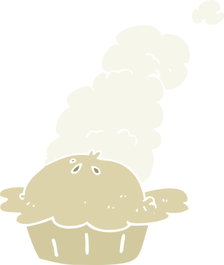 Bir insan tarafından çizilen sıcak turtanın düz renk çizimi