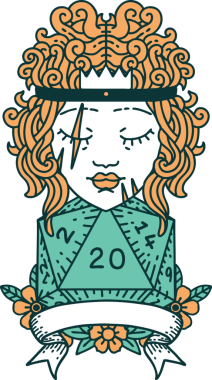 Retro Dövme Tarzı İnsan Barbarlığı Bir insan tarafından çizilmiş 20 zar ile