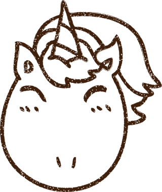 Bir insan tarafından çizilen tek boynuzlu at kömürü