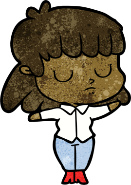 Bir insan tarafından çizilmiş ilgisiz bir kadın çizgi filmi.