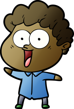 Bir insan tarafından çizilmiş mutlu bir adam.