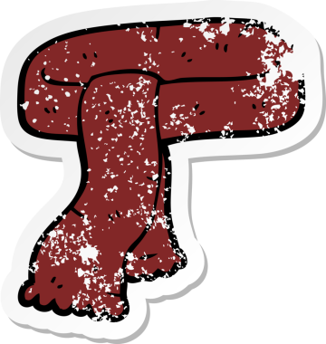 Bir insan tarafından çizilmiş karikatür eşarbının sıkıntılı çıkartması.