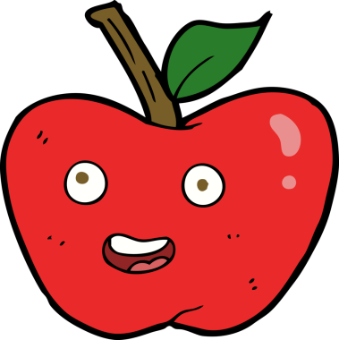 bir insan tarafından çizilmiş elma karikatürü