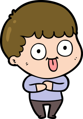 cartoon dumb kid drawn by a human