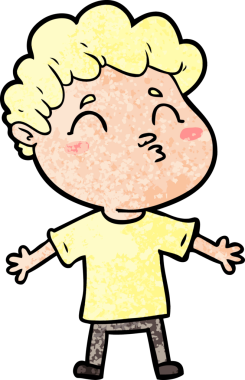 Çizgi film adamı somurtuyor Bir insan tarafından çizilmiş