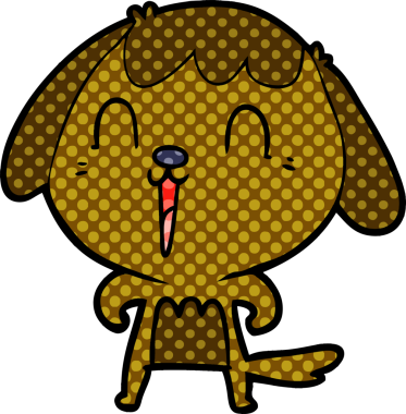 Bir insan tarafından çizilmiş şirin bir çizgi film köpeği.