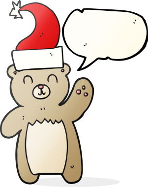 Bir insan tarafından çizilen oyuncak ayının serbest konuşma balonu çizimi.