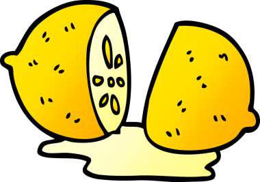 Bir insan tarafından çizilmiş dilimlenmiş limon karalaması