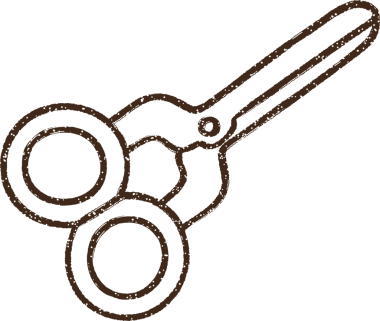 Bir insan tarafından çizilmiş makas Kömür Çizimi