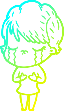 Bir insan tarafından çizilmiş ağlayan bir karikatür çizimi.