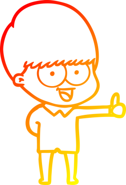 Bir insan tarafından çizilmiş mutlu çizgi film çocuğu çizimi.