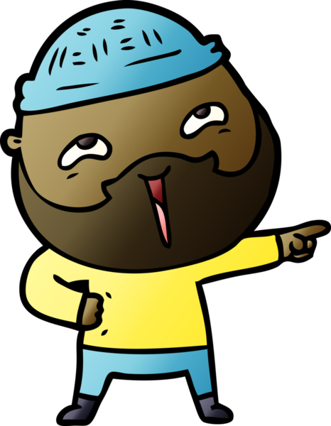 Bir insan tarafından çizilmiş mutlu sakallı bir adam.