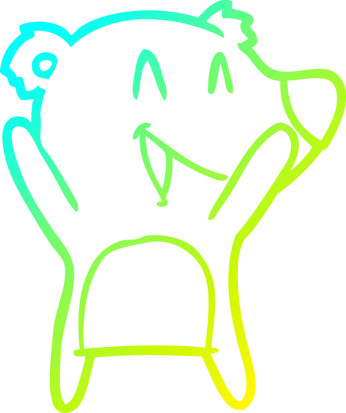 Bir insan tarafından çizilmiş gülen kutup ayısı karikatürü.