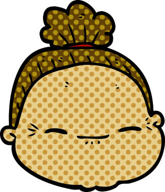 Bir insan tarafından çizilmiş yaşlı bir kadın.