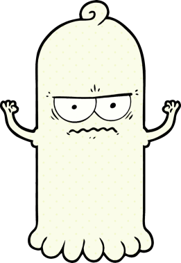 Bir insan tarafından çizilmiş çizgi film hayaleti.