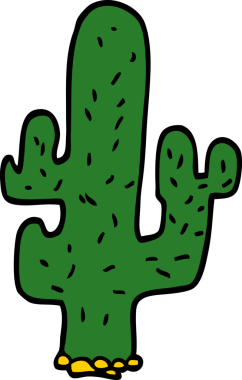 bir insan tarafından çizilmiş karalama kaktüsü.